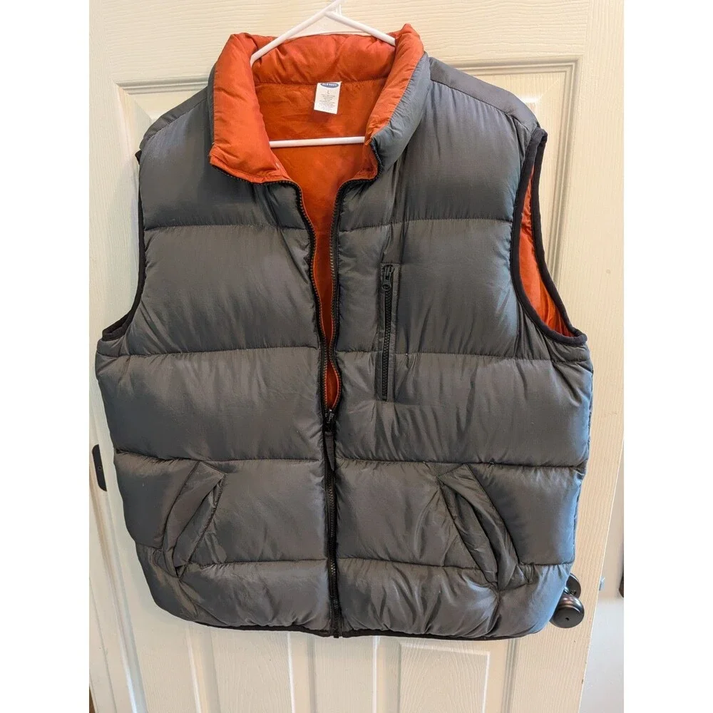Reversible Down Filled Mock Neck Puffer Men's Vest